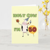 Holy Cow I'm 50 Birthday Tshirts and Gifts Card (Yellow Flower)