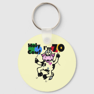 Holy Cow I'm 70 Tshirts and Gifts Keychain