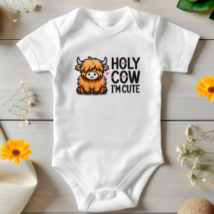 Holy Cow I'm Cute  Baby Bodysuit