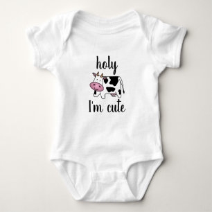 Holy Cow I'm Cute Baby Bodysuit