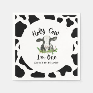 Holy Cow I'm One Cow 1st Birthday Party  Napkin