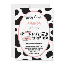 Holy Cow I'm One Girl 1st Birthday Party
