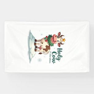 Holy Cow Its Christmas I Xmas Cow T-Shirt (2) Banner