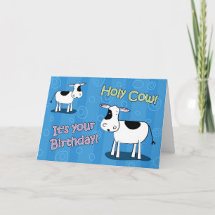 Holy Cow It's Your Birthday Holstein Greeting Card