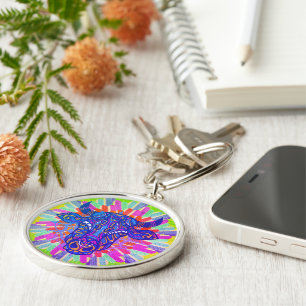 Holy Cow Mandala Design Keychain