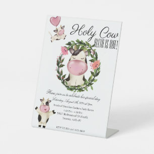 Holy Cow! Pedestal Sign