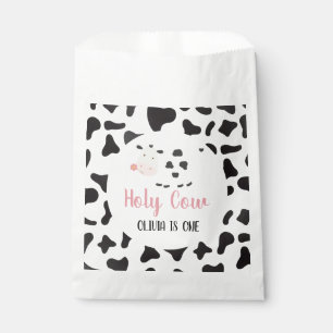 Holy Cow Pink Daisy Cow Print Birthday Favour Bag