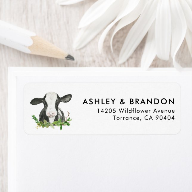 Holy Cow Print Farm Animal Cow Adresse (En situation)