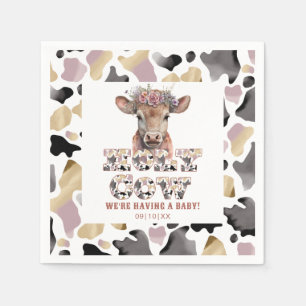 Holy Cow Rustic Cow Print Baby Shower  Napkin
