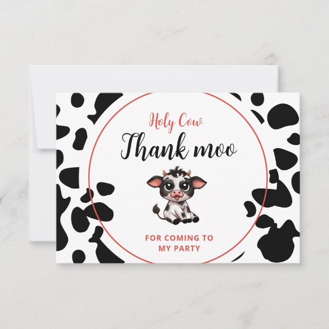 holy cow thank moo for coming you card (Front)