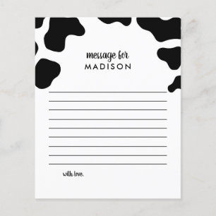 Holy Cow Theme Birthday Time Capsule Note