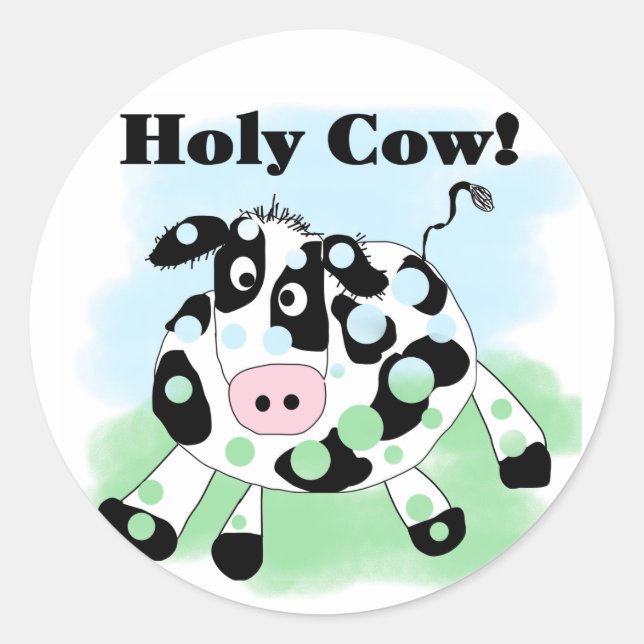 Holy Cow Tshirts and Gifts Classic Round Sticker (Front)