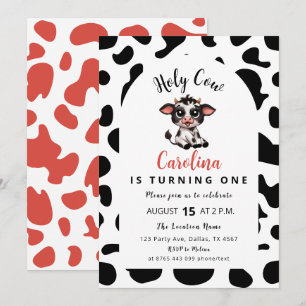 Holy Cow Turning One Holiday Card