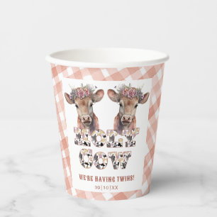Holy Cow Twins Rustic Baby Shower Plates Paper Cups