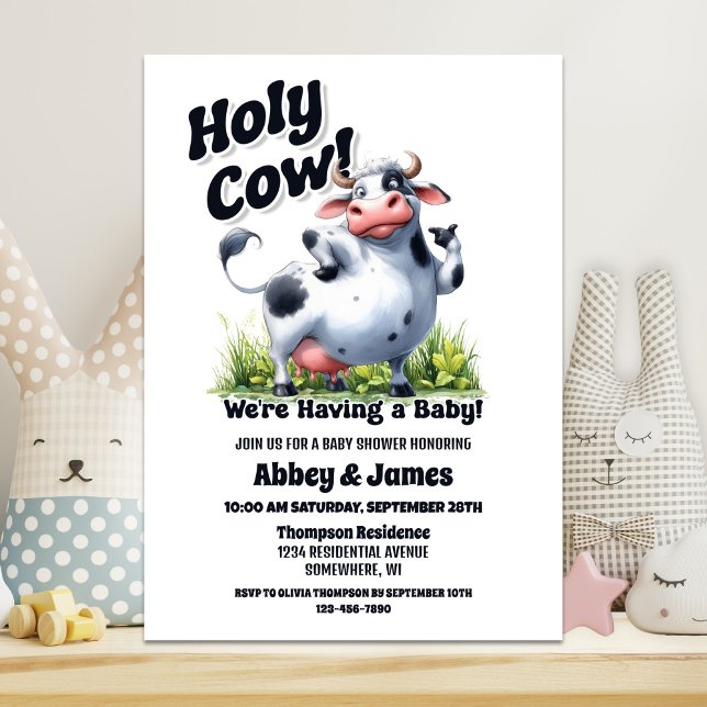 Holy Cow We're Having a Baby Shower Invitation (Creator Uploaded)