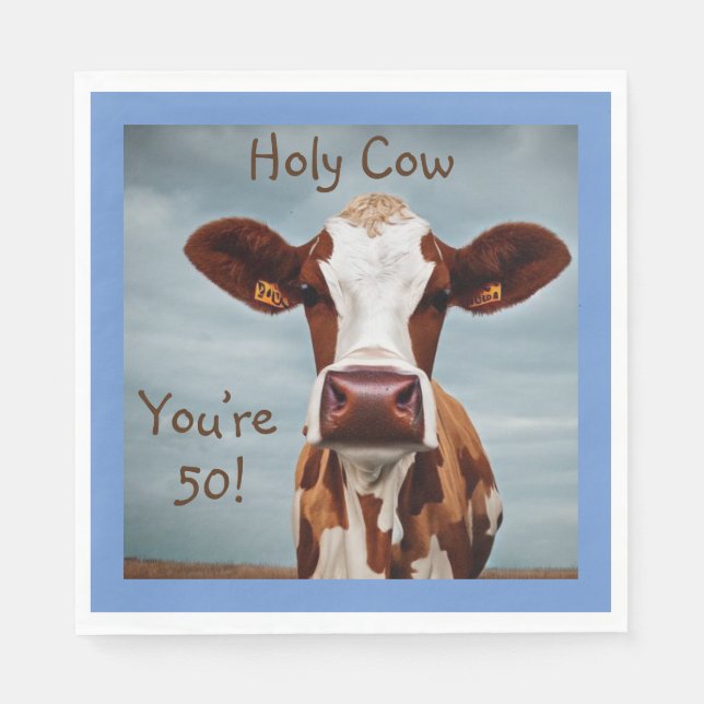 Holy Cow You’re 50 Napkin (Front)