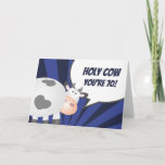 Holy Cow You're 70 Funny Over The Hill Birthday Card<br><div class="desc">Holy Cow You're 70! Happy 70th Birthday!</div>