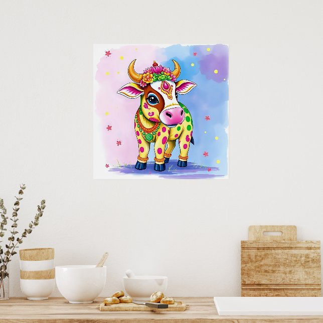 Holy Cows in Diwali Disguise Poster (Kitchen)