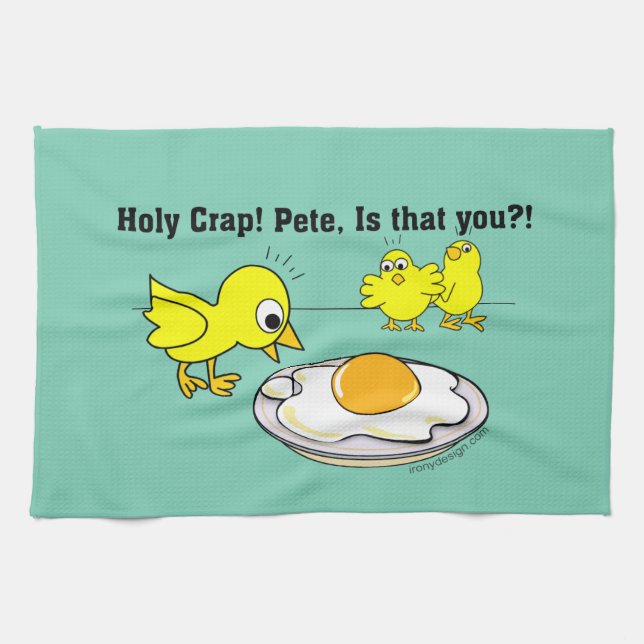 Holy Crap! Pete Humour Kitchen Towel (Horizontal)