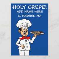 Holy Crepe Someone Turning 70 70th Birthday Invite
