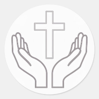 Holy Cross and Prayer Classic Round Sticker