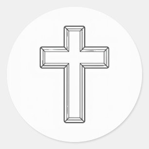 Holy Cross and Prayer Classic Round Sticker