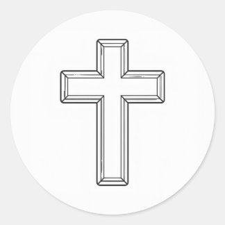 Holy Cross and Prayer Classic Round Sticker