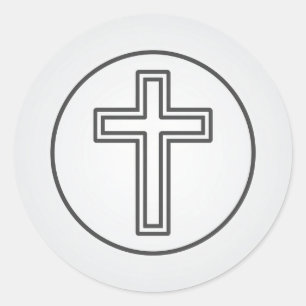Holy Cross and Prayer Classic Round Sticker