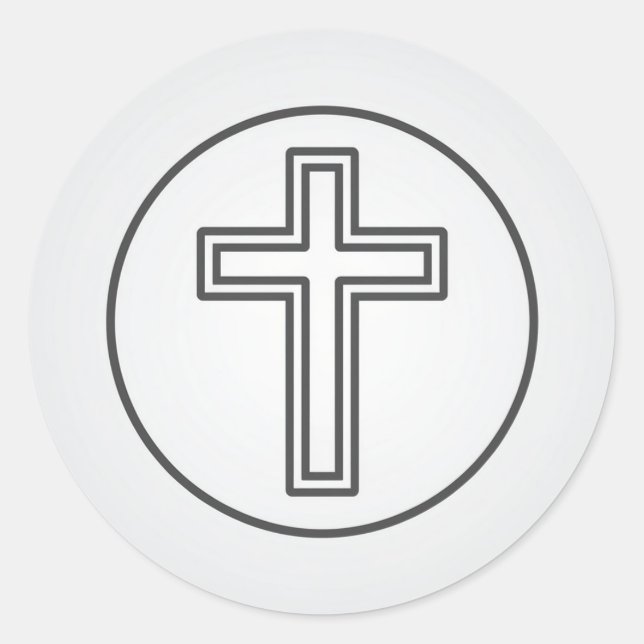Holy Cross and Prayer Classic Round Sticker (Front)