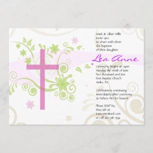Holy Cross Baptism Christening Custom Invitation