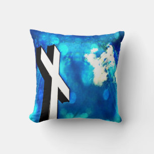 Holy Cross Blue Sky Sparkle Throw Pillow