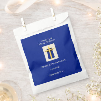 Holy Cross Bold Blue Religious Party Favour Bag