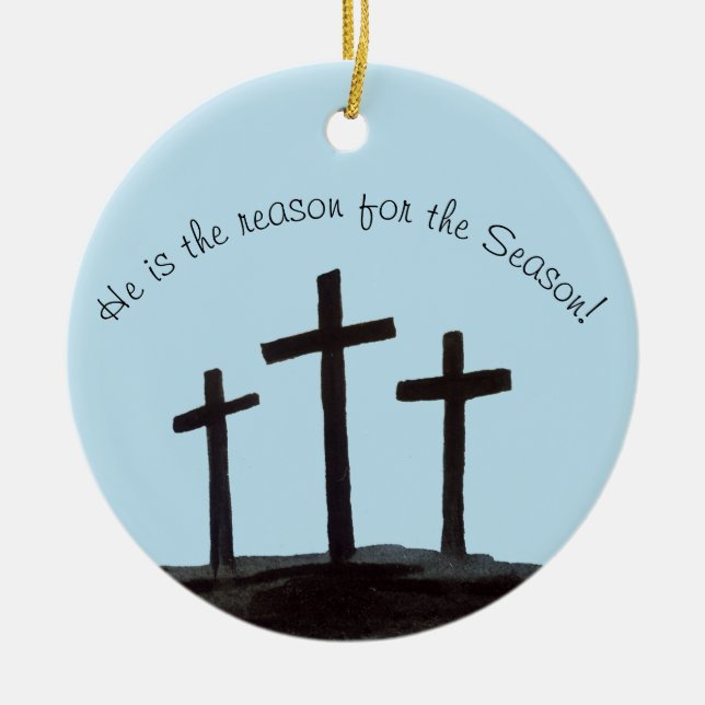 Holy Cross Ceramic Ornament (Front)