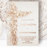Holy cross Confirmation<br><div class="desc">real rose gold foil details Confirmation invitation</div>
