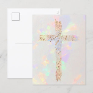 holy cross opal design Christian Holiday Postcard