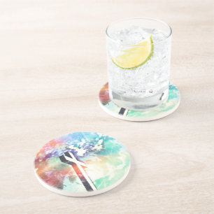 Holy Cross Pastel Distressed Coaster