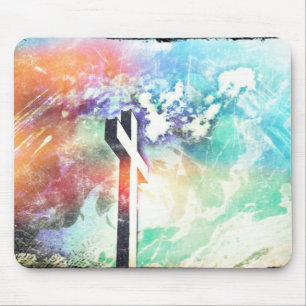 Holy Cross Pastel Distressed Mouse Pad