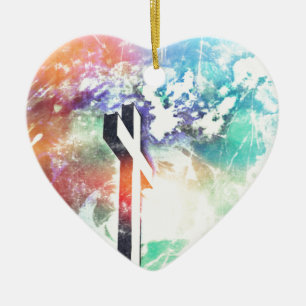 Holy Cross Pastel Distressed Ornament