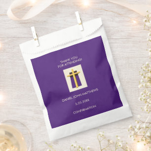 Holy Cross Purple Religious Party Favour Bag