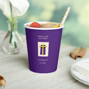 Holy Cross Purple Religious Party   Paper Cups