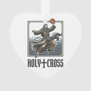 Holy Cross Vintage Basketball Religious Shirt Ornament