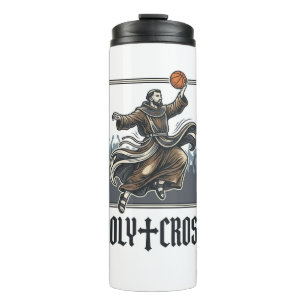 Holy Cross Vintage Basketball Religious Shirt Thermal Tumbler