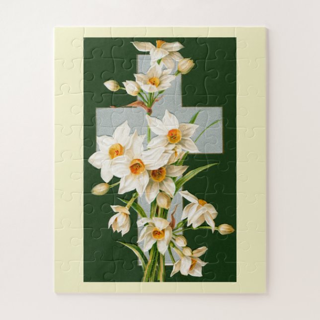 Holy cross with flowers at Easter Jigsaw Puzzle (Vertical)