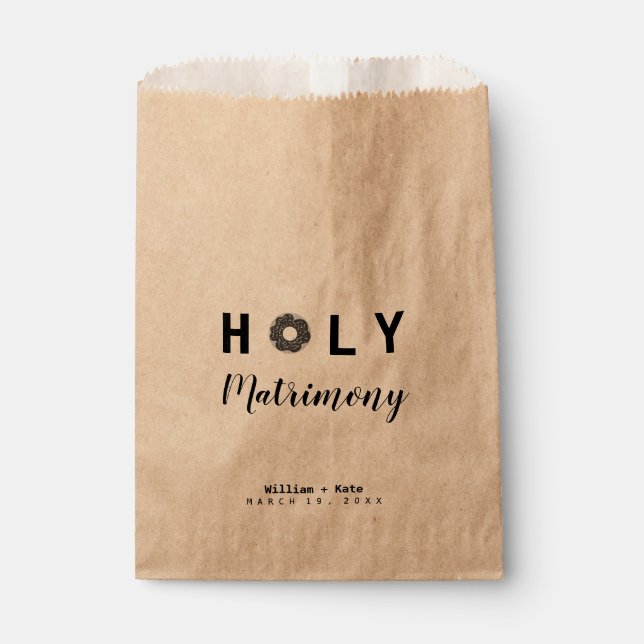 Holy Doughnut Matrimony Wedding Favour Bag (Front)