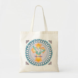 Holy Dove Christian Cross tote bag