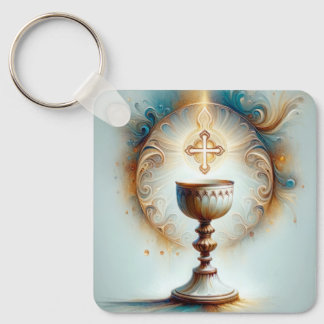 Holy Eucharist Communion 2 Catholic Christian Keychain