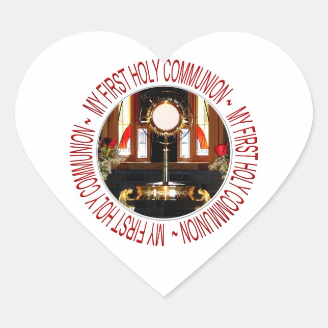 Holy Eucharist Holy Communion Heart Sticker (Front)