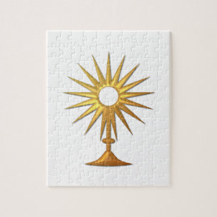 Holy Eucharist in golden Monstrance Jigsaw Puzzle