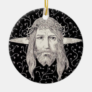 Holy Face of Jesus Christ Ceramic Ornament