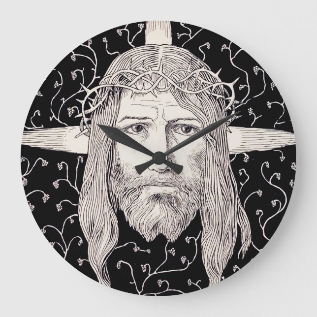 Holy Face of Jesus Christ Large Clock (Front)